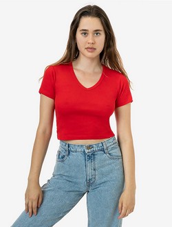 4356 - Baby Rib Short Sleeve V-Neck