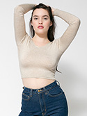 8379W - Imported Long Sleeve Cotton Spandex Jersey Crop Top
