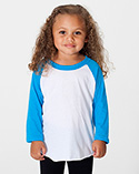 BB153W - Imported Kids Poly-Cotton 3/4 Sleeve Raglan