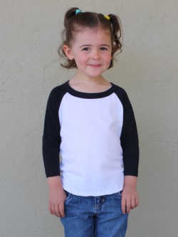 CA153 - Toddler Youth Poly-Cotton 3/4 Sleeve Raglan