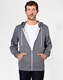 MT497W - Imported Salt and Pepper Zip Hoodie
