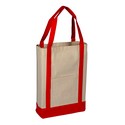 Q1629 - Heavy Canvas Two Tone Deluxe Tote
