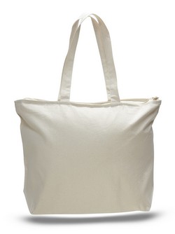 Q611 - Canvas Zipper Tote Bag