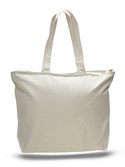 Q611 - Canvas Zipper Tote Bag