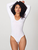 RSA8357W - Imported Cotton Spandex Jersey Double U-Neck Long Sleeve Bodysuit
